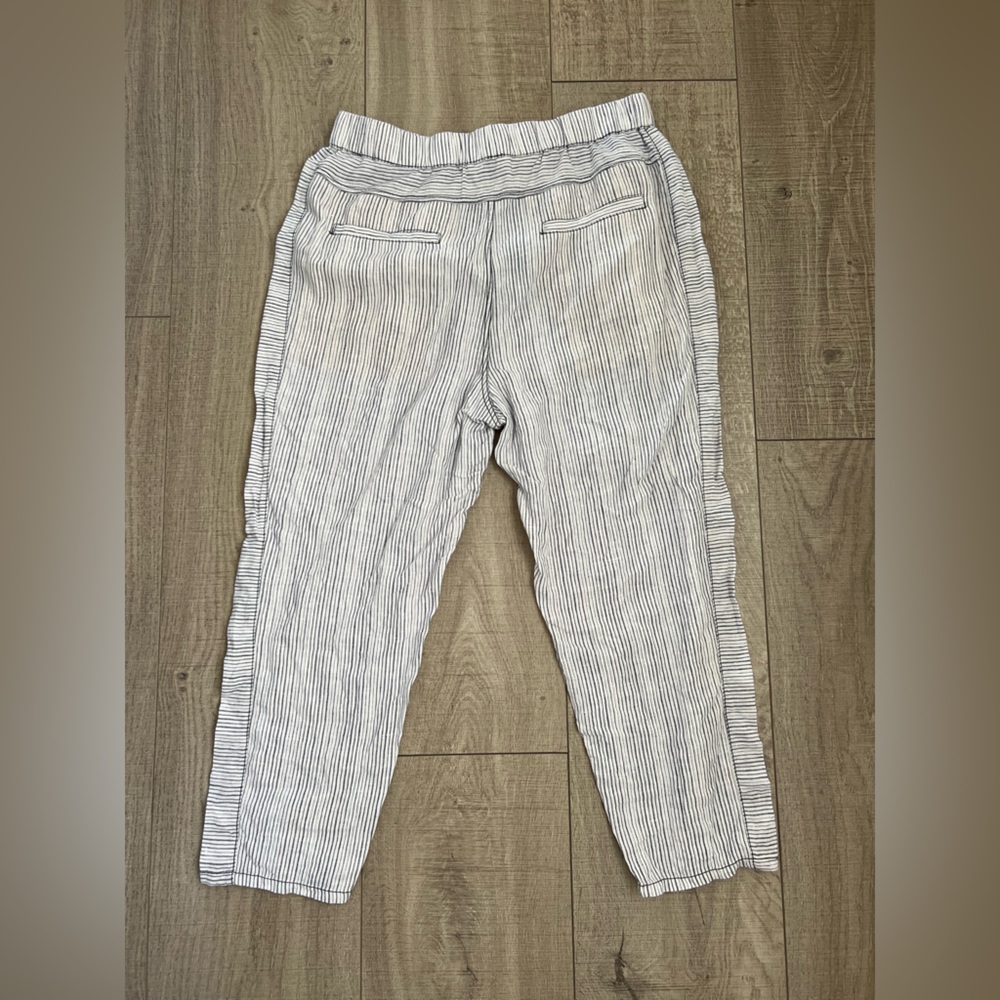 NWOT Anthropologie Hei Hei White and Blue Striped Women's Pants Size Medium - Picture 8 of 9